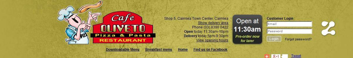 Cafe Oliveto Pizza And Pasta Restaurant Cairnlea